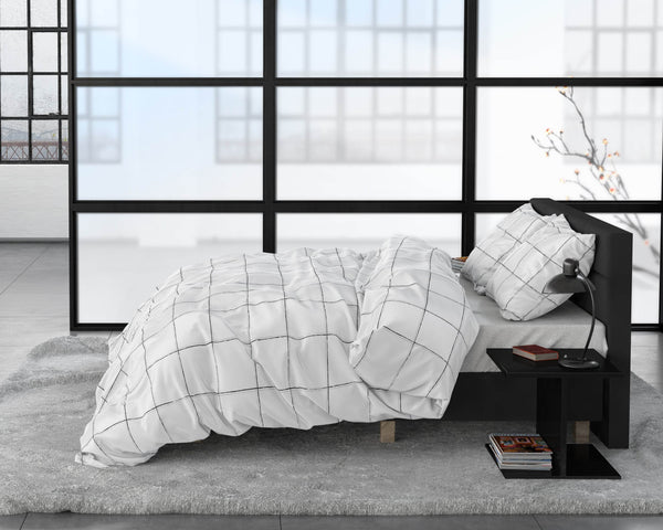 Bettbezug Deep check White 240 x 220 cm