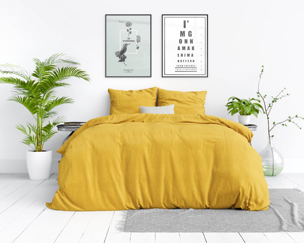Bettbezug Stone washed Mustard 200 x 220 cm