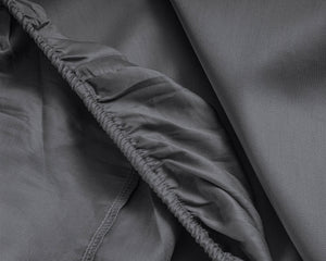 Satin Spannbettlaken Anthrazit 90 x 220 cm