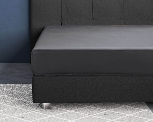 Satin Spannbettlaken Anthrazit 180 x 210 cm