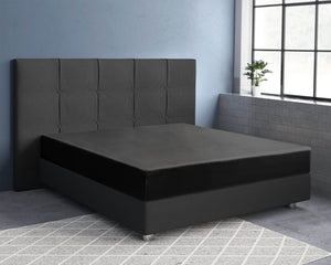 Satin Spannbettlaken Schwarz 180 x 210 cm