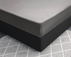 Satin Spannbettlaken Grau 90 x 220 cm