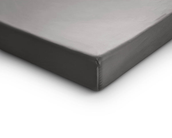 Satin Spannbettlaken Grau 90 x 220 cm