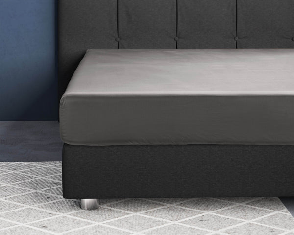 Satin Spannbettlaken Grau 140 x 200 cm
