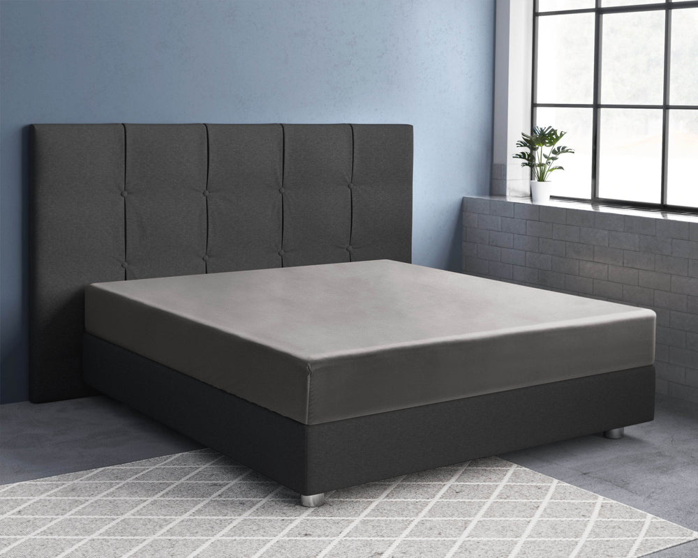Satin Spannbettlaken Grau 180 x 200 cm