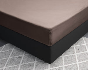 Satin Spannbettlaken Taupe 90 x 200 cm