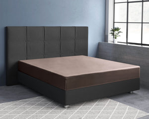 Satin Spannbettlaken Taupe 140 x 200 cm