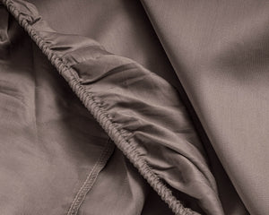 Satin Spannbettlaken Taupe 160 x 200 cm