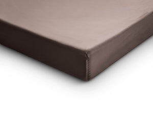 Satin Spannbettlaken Taupe 180 x 220 cm