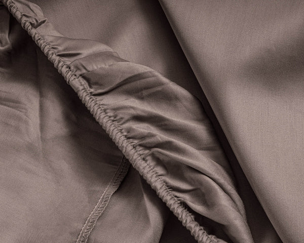 Satin Spannbettlaken Taupe 180 x 220 cm