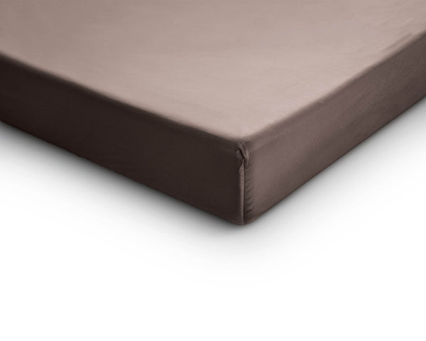 Satin Spannbettlaken Taupe 200 x 220 cm