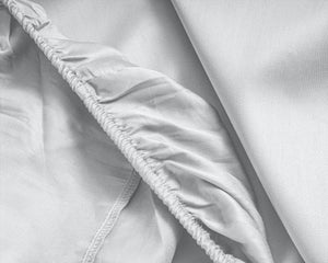 Satin Spannbettlaken Weiss 90 x 200 cm