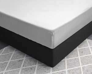 Satin Spannbettlaken Weiss 90 x 220 cm
