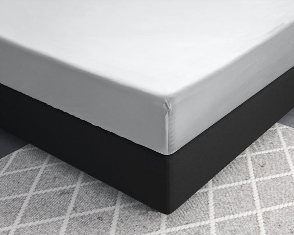 Satin Spannbettlaken Weiss 90 x 220 cm