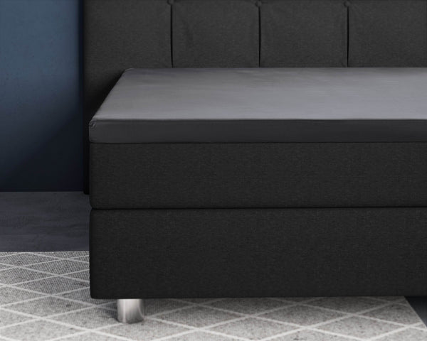 Topper Satin Spannbettlaken Anthrazit 140 x 200 cm