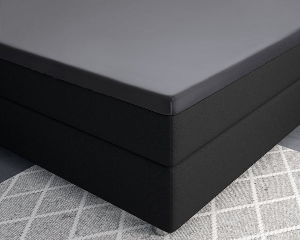 Topper Satin Spannbettlaken Anthrazit 140 x 200 cm