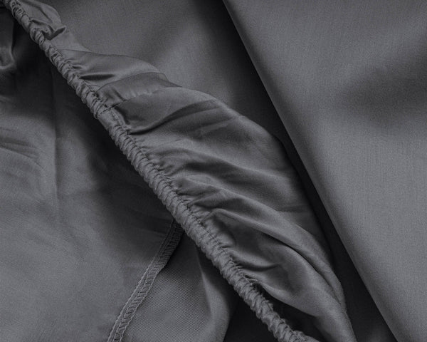 Topper Satin Spannbettlaken Anthrazit 140 x 200 cm