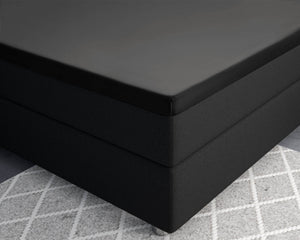 Topper Satin Spannbettlaken Schwarz 90 x 220 cm