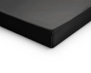 Topper Satin Spannbettlaken Schwarz 160 x 220 cm