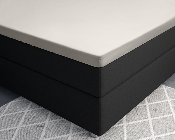 Topper Satin Spannbettlaken Creme 140 x 200 cm