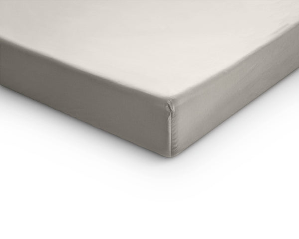 Topper Satin Spannbettlaken Creme 140 x 200 cm
