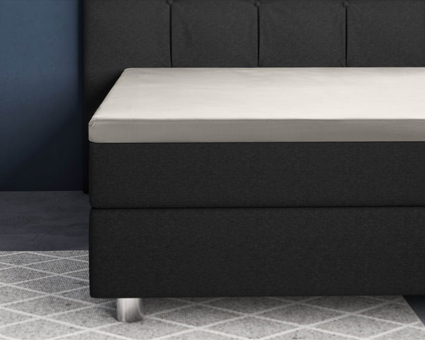 Topper Satin Spannbettlaken Creme 180 x 200 cm