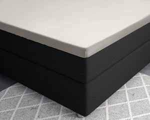 Topper Satin Spannbettlaken Creme 180 x 200 cm