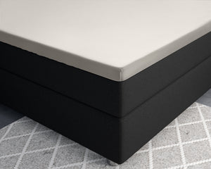 Topper Satin Spannbettlaken Creme 180 x 220 cm