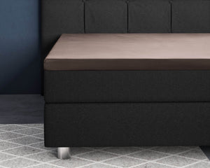 Topper Satin Spannbettlaken Taupe 140 x 200 cm