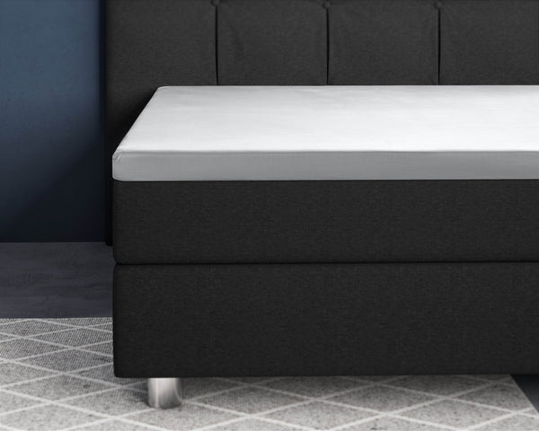 Topper Satin Spannbettlaken Weiss 140 x 200 cm
