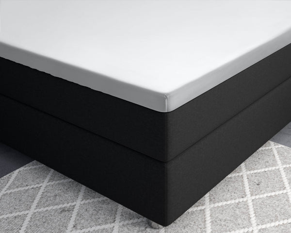Topper Satin Spannbettlaken Weiss 140 x 200 cm