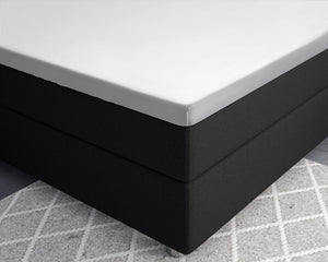 Topper Satin Spannbettlaken Weiss 180 x 200 cm
