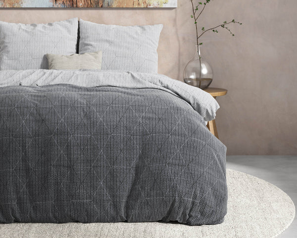 Bettbezug DH Flanel Quinn Anthrazit 240 x 220 cm