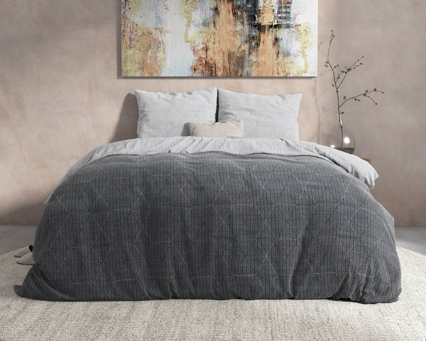 Bettbezug DH Flanel Quinn Anthrazit 240 x 220 cm