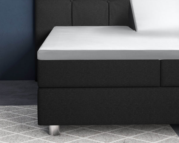 Split-Topper Satin Spannbettlaken Weiss 160 x 200 cm