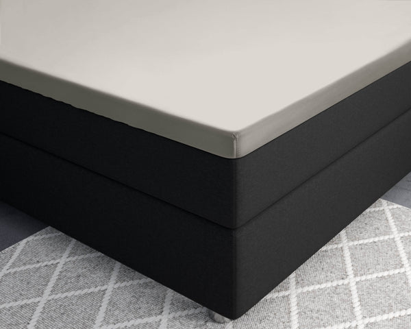 Split-Topper Satin Spannbettlaken Creme 160 x 200 cm