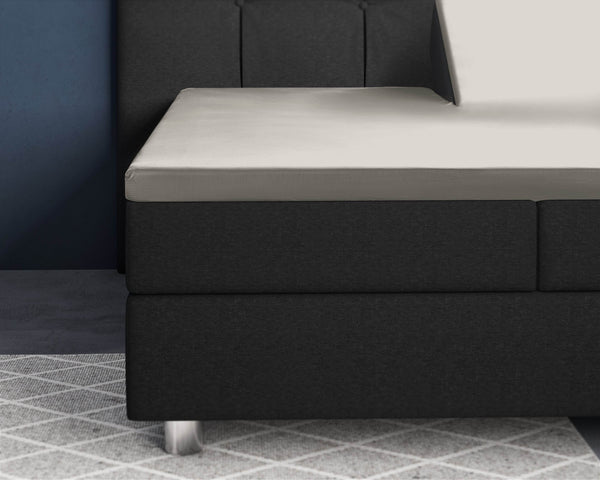 Split-Topper Satin Spannbettlaken Creme 180 x 200 cm
