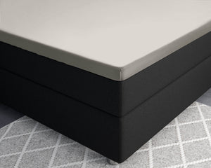 Split-Topper Satin Spannbettlaken Creme 180 x 220 cm