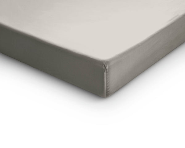 Split-Topper Satin Spannbettlaken Creme 180 x 220 cm
