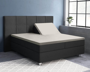 Split-Topper Satin Spannbettlaken Creme 180 x 220 cm