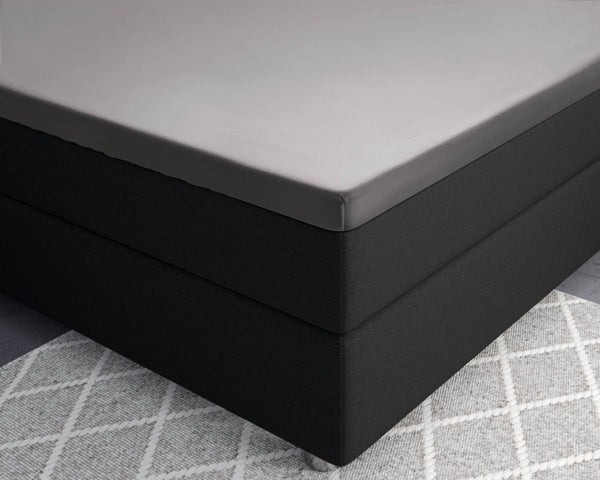 Split-Topper Satin Spannbettlaken Grau 180 x 200 cm
