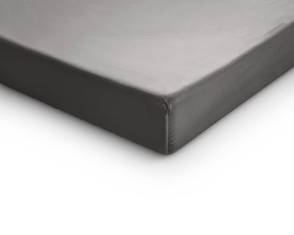Split-Topper Satin Spannbettlaken Grau 180 x 200 cm