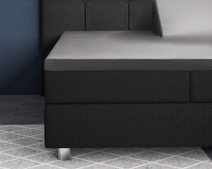 Split-Topper Satin Spannbettlaken Grau 180 x 220 cm