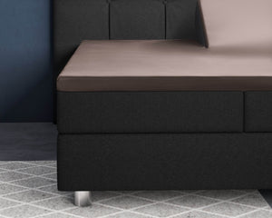 Split-Topper Satin Spannbettlaken Taupe 180 x 220 cm