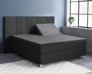 Split-Topper Satin Spannbettlaken Anthrazit 160 x 200 cm