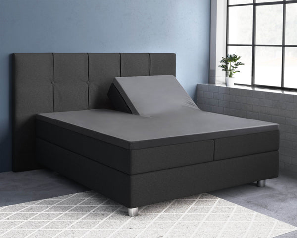 Split-Topper Satin Spannbettlaken Anthrazit 160 x 200 cm