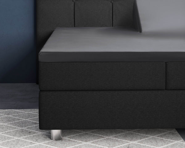 Split-Topper Satin Spannbettlaken Anthrazit 180 x 200 cm
