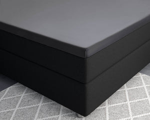 Split-Topper Satin Spannbettlaken Anthrazit 180 x 200 cm