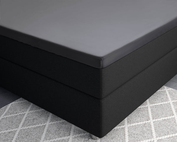 Split-Topper Satin Spannbettlaken Anthrazit 180 x 200 cm