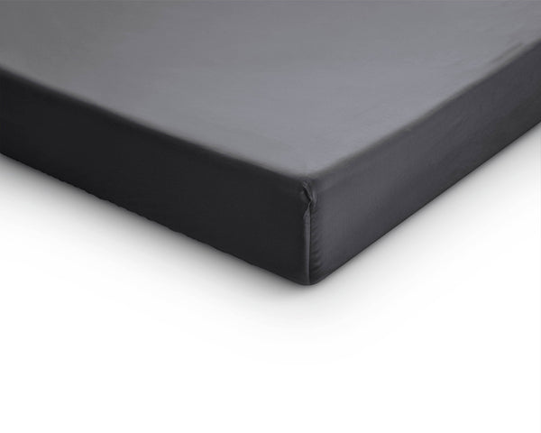 Split-Topper Satin Spannbettlaken Anthrazit 180 x 200 cm